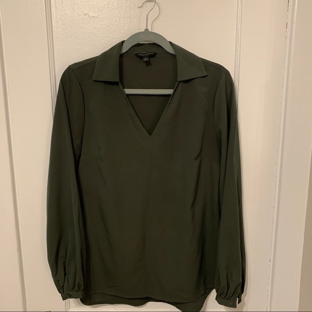 Banana Republic Evergreen Tunic Chiffon Top